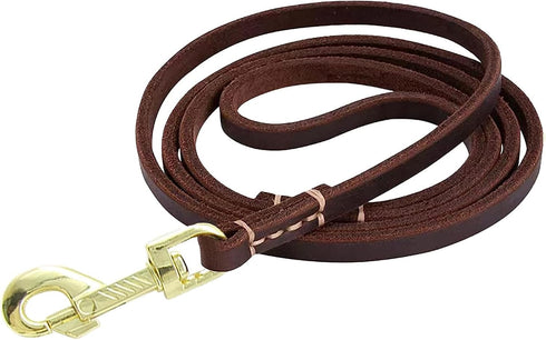 Leather Dog Leash - Durable Braided Training Leash, Heavy Duty Genuine Leather for Large Medium Small Dogs (5FT*2/5",