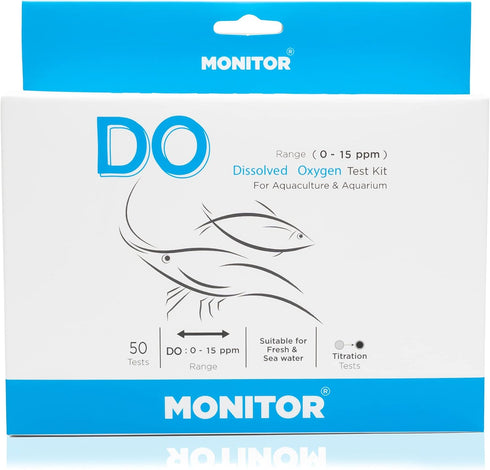 Monitor DISSOLVED Oxygen Test KIT (50 Tests) for Aquarium and Aquaculture Water Quality