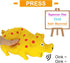 Andiker Dog Squeaky Toy, Durable Latex Chew Toy with Sound Squeaker for Dogs, 8" Yellow Pig Toy