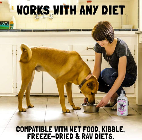 3 6 9 Immune 8 oz Wild Alaskan Salmon Oil for Dogs & Cats - Pure Fish Omega Liquid EPA DHA Fatty Acids - Skin & Coat