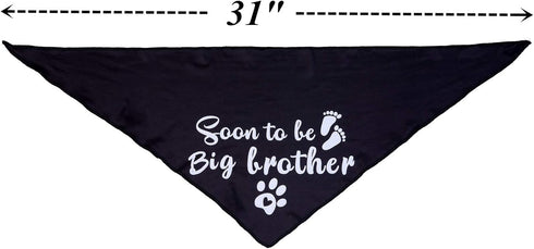 Sooner to be Big Brother Dog Bandana, 2 Pack Pet Baby Announcement Accessories, Large Soft Scarf