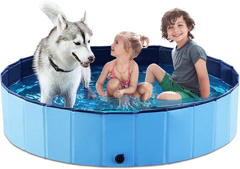 Jasonwell Foldable Dog Pool Collapsible Hard Plastic Dog Swimming Pool Portable Kiddie
