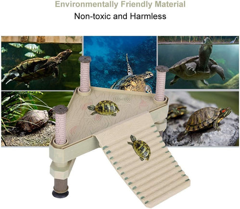 VOVOV Floating Turtle Pier Rectangular Terrapin Dock, Frogs Reptile Ramp Platform, 18.5cm