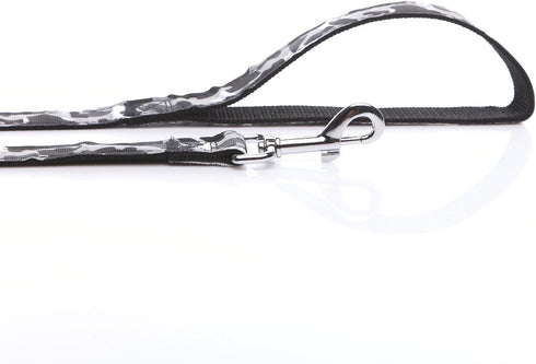 Heavy Duty Dog Leash, Nylon Camouflage for Small and Medium Dogs, 4 FT/ 6 FT/ 10 FT Long, 1 Inch Wide (Black, 10 FT)