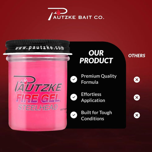 Pautzke Fire Gel Bait Scent Trout Fishing Attractant, Long-Lasting Fish Scent Gel, Easy Apply Lure Enhancer, 1.75 Ounce