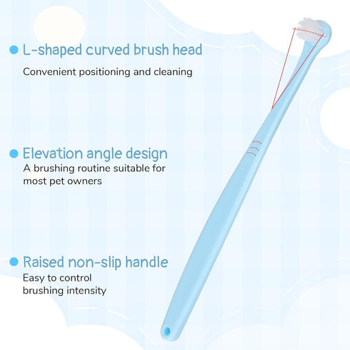 Josojoou 4PCS Packaged, Small Dog Toothbrush, Mini Head Soft Pet Toothbrush, Ergonomic Cat Tooth Brush for Puppies