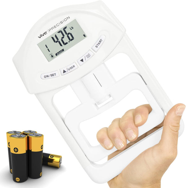 Grip Strength Tester - Hand Grip Dynamometer - Handheld Digital Measurement Meter 198 Lbs / 90 Kgs for Sports, School,