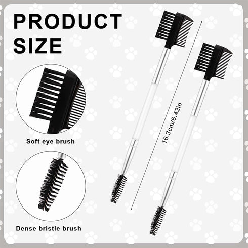 2PCS Double-Headed Dog Eye Comb, Soft Bristles for Tear Stain Removal and Pet Facial Grooming