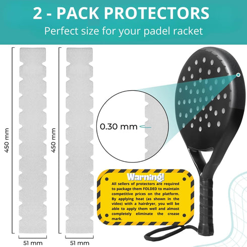 Padel Frame Protector, Padel Racket Protector (2-Pack), Padel Accessories, Easy to Replace, Designed and Made in Spain,
