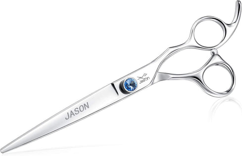 JASON 7" Straight Dog Grooming Scissors, Ergonomic Pets Grooming Shears, Premium Cats