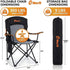 350LB EMERIT Oversized Padded Camping Chair, Heavy Duty Quad Fold Chair with Arms, Collapsible Outdoor Chairs