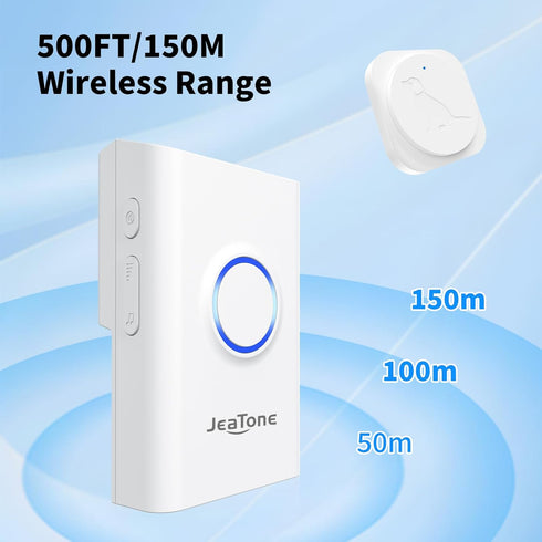 2 Pack JeaTone Dog Door Bell, Dog Bells to Go Outside, Smart Wireless Potty Training Button for Dogs, Training Dog