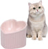 Heart Shaper Ceramic Elevated Cat Bowls, Anti Vomit Raised Cat Bowls, Microwave Safe Pet Accessories for Small Cats