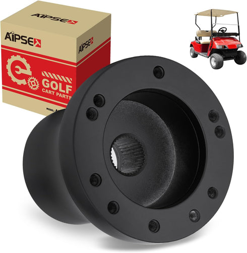 Golf Cart Steering Wheel Adapter for EZGO RXV/TXT, Works on 5-6 Holes Steering Wheel, Aluminum Alloy-Black