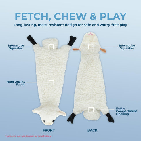 Best Pet Supplies 2-in-1 Stuffless Squeaky Dog Toys, Soft, Durable Fabric for Small, Medium, and Large Pets