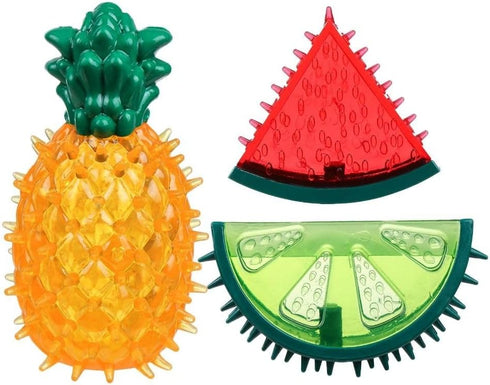 HomeSoGood 3Pcs Dog Cooling Chew Toys,Cooling Teething Toy for Puppies,Summer Interactive Squeaky