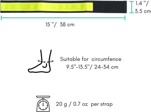 Vincita Reflective Bands, Highly Visible Safety Reflective Bands for Cycling, Walking, Running, and Hiking, Pair of 2