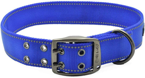 Max and Neo MAX Reflective Metal Buckle Dog Collar - X-LARGE, BLUE, We Donate a Collar for Every Sold