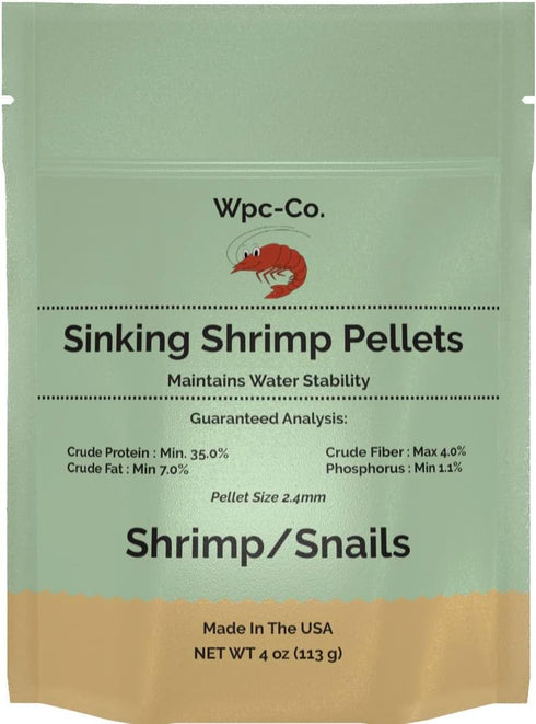 Sinking Pellets Aquarium Shrimp Food - Complete Nutrition for Tropical Shrimp, Snail, Bottom Feeders