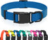 Waterproof Dog Collar, Easy to Clean Rubber with Quick Release Buckle for Small Medium Large Dogs (Blue, L < 15.4-24.8