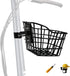 Kids Bike Basket with Fixed Holder - Small Scooter Tricycle Accessories Kit with Bells, Rust-Resistant Front Baskets