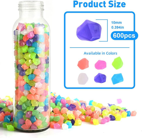 Abnaok Glow in The Dark Rocks, 600PCS Glowing Rocks for Aquarium Decoration, Outdoor Decor, Garden Lawn Yard, Walkway, Fish Tank, Pathway, Driveway