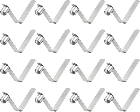 HARFINGTON 16pcs Single Button Kayak Paddle Snap Spring Clip - 65Mn Spring Steel V-Shaped Locking Tube Clips