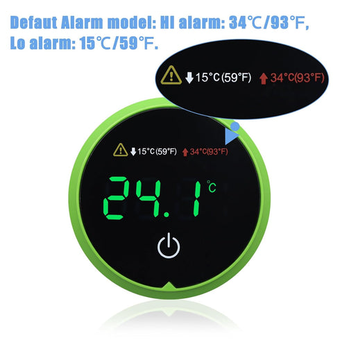 Digital Fish Tank Thermometer with LED Display, Cordless Temperature Sensor, HI/LO Alarm, Touch Screen