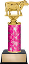 Animals Custom Engraved Pink and Silver Star Column Trophy Awards