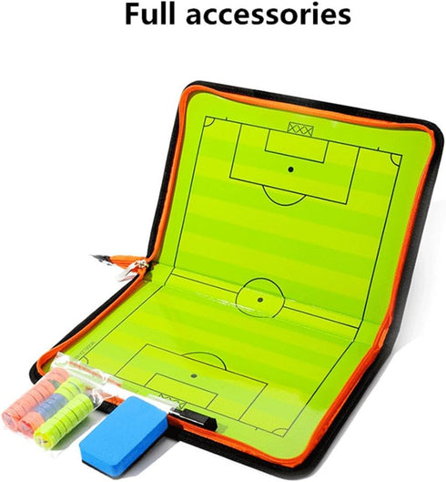 Soccer Coaching Tactical Board - Portable Magnetic Football Coach Blackboard with Player Markers, Pen, and Eraser