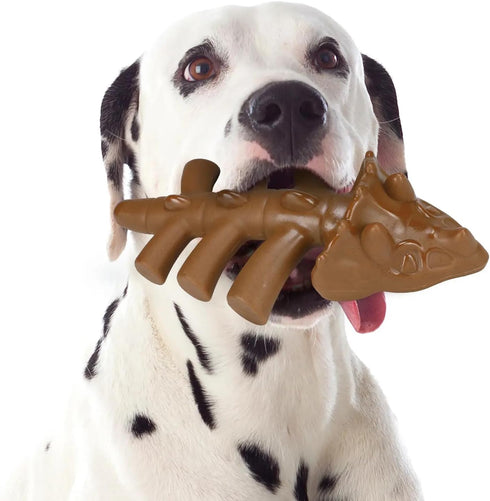 Tough Durable Fun Dinosaur Shaped Dog Chew Toys for Aggressive Chewers, Teething Bones Toys