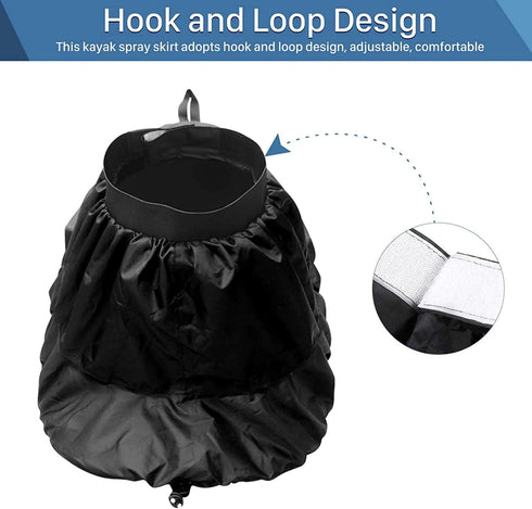 GOTOTOP Kayak Spray Skirt, Universal Adjustable Nylon Waterproof Cover for Water Sports
