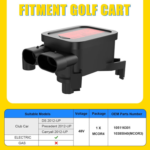 Golf Cart MCOR 4 Throttle Potentiometer for Club Car DS/Carryall/Tempo/Precedent, Replaces OEM#105116301