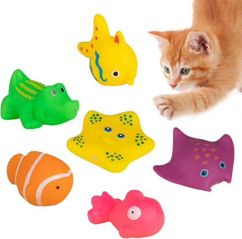 Yxinjy 6 Pcs Pool Cat Interactive Toy, Cat Pool Toys, Floating Water Toy,