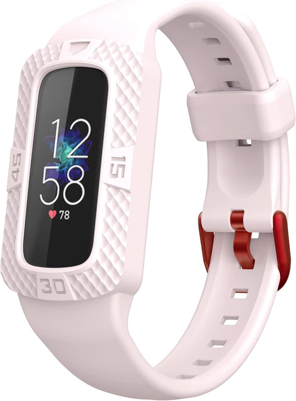 GELISHI Band for Fitbit Luxe, Waterproof Sports Band with Rugged Bumper Case for Women Men (TPU Wristband)