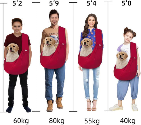 FDJASGY Small Pet Sling Carrier - Hands Free Reversible Pet Papoose Bag with Safety Belt for Outdoor