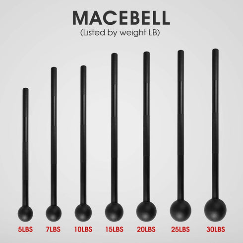 Yes4All Steel Mace Bell for Strength Training - 5 to 30lb for Full Body, Muscles, Rehabilitation, Stretching