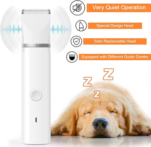 Trimmer- Veeconn Dog Clippers Grooming Kit Hair Clipper-Low Noise Paw Rechargeable - Cordless Quiet Nail Grinder Shaver