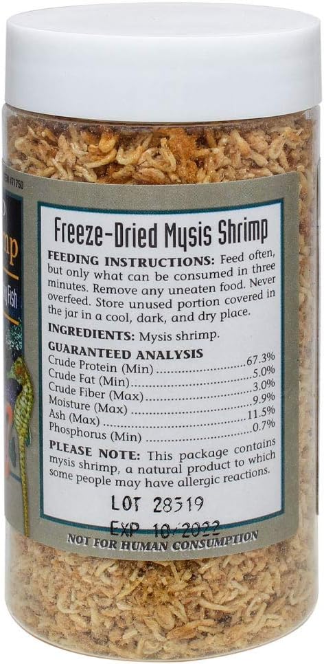 San Francisco Bay Brand Freeze-Dried Mysis Shrimp - Premium Fish Food, Tropical Fish Food, Shrimp Food - Ideal for
