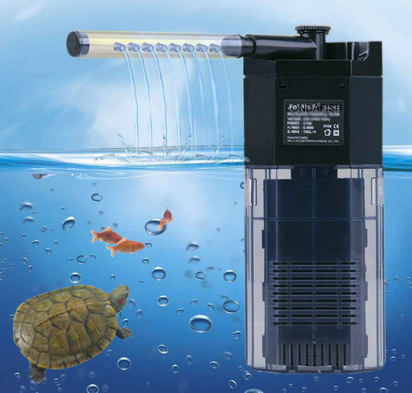 LONDAFISH Quiet Multi-Function Built-in 3-Stage Filter with Water Pump for Fish Tank Aquarium