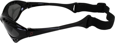 Hurricane Eyewear Category 4 Polarized Jet Ski Goggles - 2 Pairs Black Padded Frames with Smoke & Blue Mirror Lenses