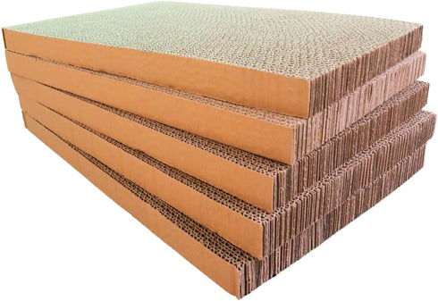 Cat Scratch Pad 5 in 1, Reversible Cardboard Scratcher, Scratching Pads for Indoor Cats, Cat Scratching Post (5 Pack)