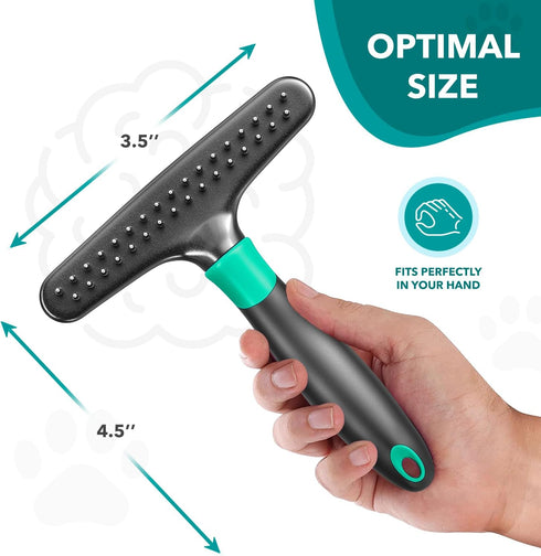 DOGI Deshedding Brush Comb - Undercoat Rake for Dogs & Cats, Double Row Stainless Steel Pins, Reduce Shedding