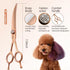 Rose Gold Titanium Curved Dog Grooming Scissors 7'' - Downward 30°, Professional Pet Trimming Shears