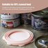 mwellewm 6Pcs Pet Food Can Supplies Set, 2Pcs Universal Silicone Can Covers, Mini Spatula, Dog Spoons for Feeding