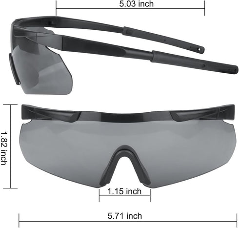 xaegistac Tactical Eyewear with 3 Interchangeable Lenses, Outdoor Unisex Shooting Glasses