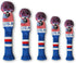 Scott Edward Knit Golf Club Cover Set of 5 with Pom, USA Flag, Protect Driver Wood and Fairway Wood