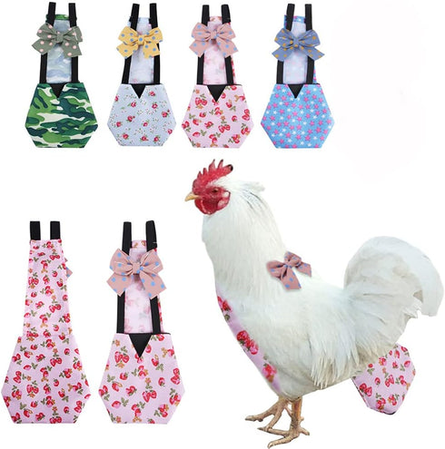 TUOTUOJIA Adjustable Chicken Diaper for Pet Duck for Washable Poultry Nappies Hens Clothes with Pretty Bow Reusable