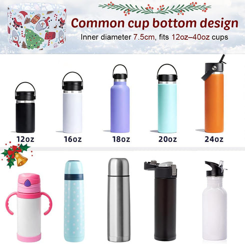 2PCS 12oz-40oz MiOYOOW Christmas Silicone Boot, Anti-Slip Cup Bottom Cover Heat Insulation Water Bottle Sleeve for Cups