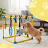 HiNADA 8 25 lbs) Puppy Play Gym with Hanging Toys, Small Dogs Indoor Jungle Gym with Squeaky Toys, PVC Frame